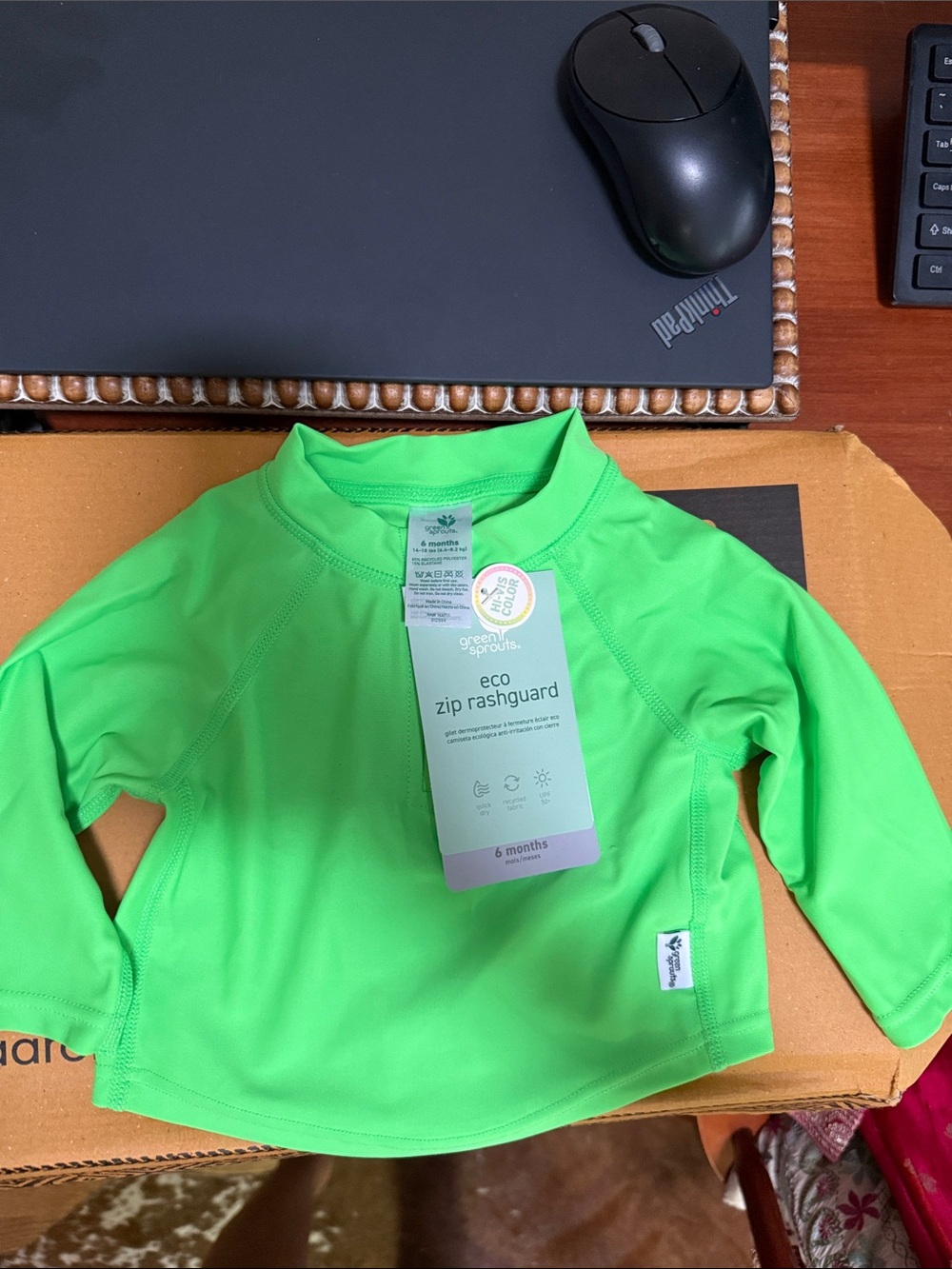 Green Sprouts Eco Zip Rashguard - Bright Green